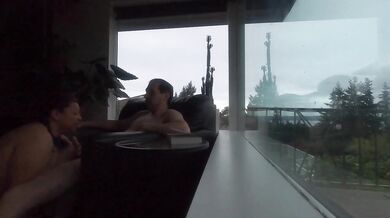 Sneaky morning sex with a view neighbors can see