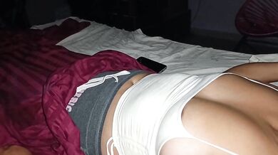 After the party my daughter-in-law comes to my room to fuck.