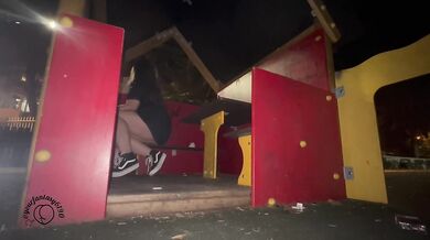 Giantess Farts And Stinks Playhouse In Public Park