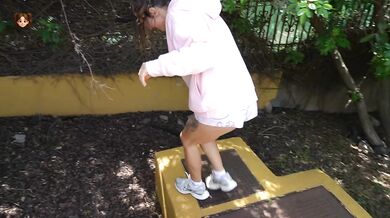 My stepsister doesn't wear panties, I recorded her peeing