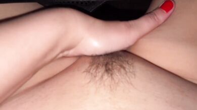 It feels so good to finger myself when my hairy pussy is so wet and turned on.