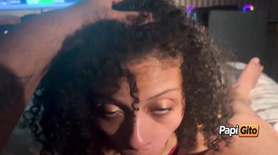 Horney cheating Petite lightskin Latina College Girl sucking Dick for the first time