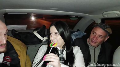La schoolgirl JULIETACOPPOLAOK partying in the car on her way home from school. PART 1