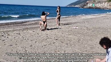 Influencer fake photoshoot ends with lots of squirt and a huge load of cum ENG subs - SEX-DATER