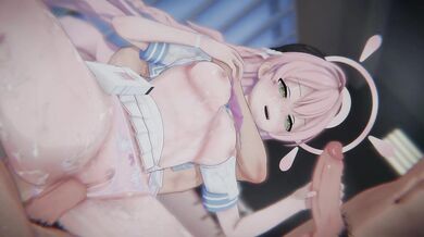 [Blue Archive] Hanako's "TRINITY SCANDAL": Bound Exhibitionist & POV Sandwich DP (4K)