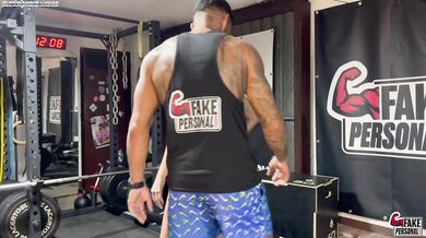 Horny Latina flirts and fucks personal trainer at the gym