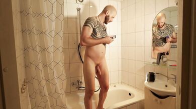 Tall me taking shower