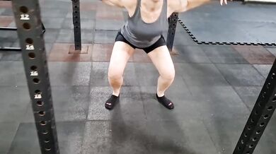 Gym Workout POV Black Ankle Socks Squats And Thrusts Foot Focus