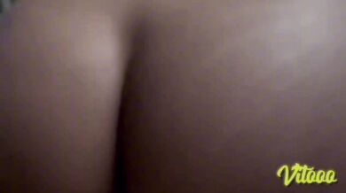 I give my girlfriend love in bed, I fill her ass with semen