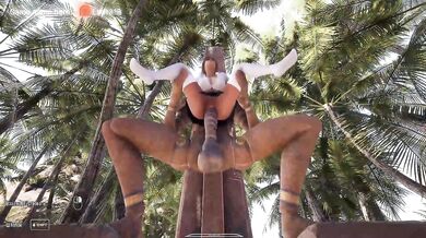 Lara Croft is a good girl because she takes the statue's fat dick in her ass. 3D Hentai Game