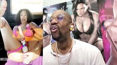 Sexy Tight Bald Ebony Pussy MissBNasty Squirting Hardcore As Fuck Inside Her Car