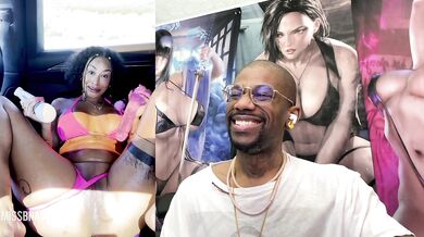 Sexy Tight Bald Ebony Pussy MissBNasty Squirting Hardcore As Fuck Inside Her Car