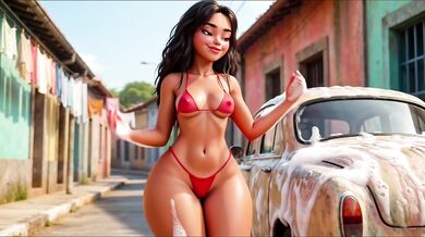 SOAPED SKIN AND SHAVED CURVES EXPLODE IN PUBLIC FETISH FANTASY