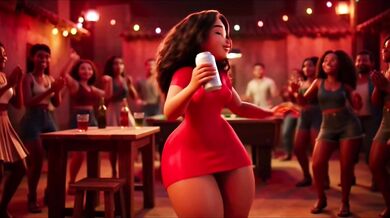 Hot Slim Favelada With Big Ass Dances Wildly At Pagode Gets Naked On Table Then Squats To Pee In Dark Alley