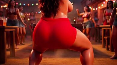 Hot Slim Favelada With Big Ass Dances Wildly At Pagode Gets Naked On Table Then Squats To Pee In Dark Alley