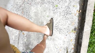 I helped her and she gave me her shoes