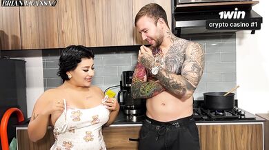 My stepsister can't cook and I feed her my dick - Naty Delgado & Brian Evansx