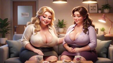 Mutual lactation fills cozy office with passion