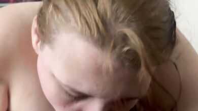 BBW swallows it all and leaves him gushing