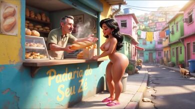 STUNNING BRAZILIAN FAVELA WOMAN IN PUBLIC STALL, PEE DANCING IN DEEPTHROAT