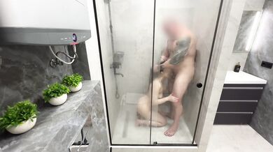 Passionate sex in the shower with my boss
