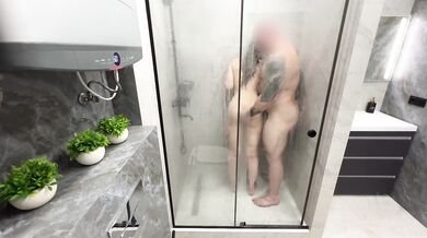 Passionate sex in the shower with my boss