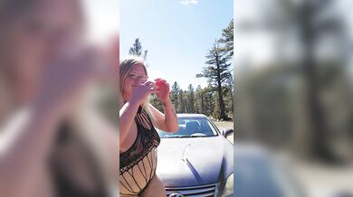 Hood Of Car Holds Fire-Squirty Kitten Squirts Uncontrolled