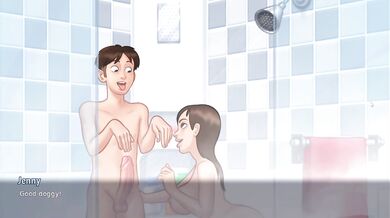 Step Sister Deep Throat My Big Dick In Shower | Summertime Saga Adult Game | Jenny Shower Scene Part 3