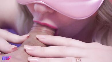 Gentle ASMR blowjob close-up cum in mouth