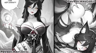 League Of Legends Hentai Comic Ep.052 - Big Tits Ahri Blow Job Hand Job hentai by amscomic
