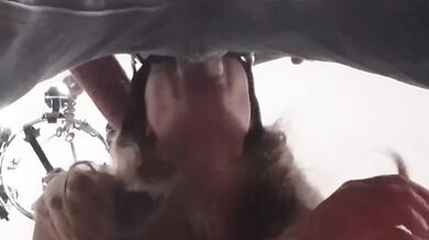 BLONDE MILF DELIVERS FIERCE DEEPTHROAT CUMSHOT