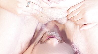 Pissing into his mouth what he eats out my pussy - Close up pussy