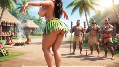 Moana Glides In Forest Sensual Fours, Tattoo Glistens