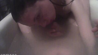 Blowjob in the bathroom from a beautiful girl