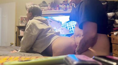 Stepsister gets quiet creampie when everyone is home