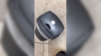 I pissed in a gas station bathroom trash can. Felt so naughty.