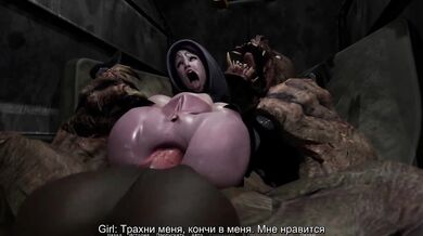 A giant cock destroys a tight pussy. 3D Hentai Game Animation