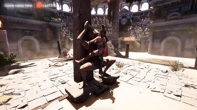 Lara Croft was impaled on this two-meter dick in front of 1,000 spectators.