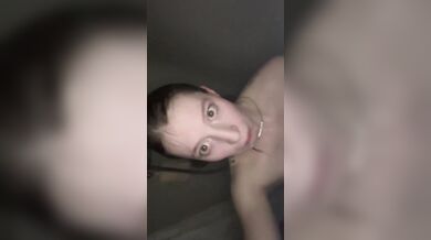 Blowjob practice in a steamy shower