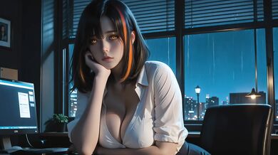 Wet Neon Rain Slut Drenched & Fucked in The City Lights