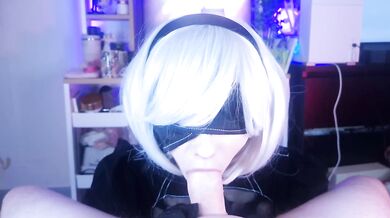 Yorha 2B makes me cum hard with thighjob and doggystyle, slaminig her big oiled ass