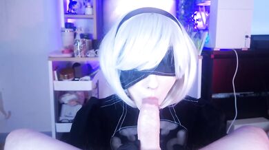Yorha 2B makes me cum hard with thighjob and doggystyle, slaminig her big oiled ass