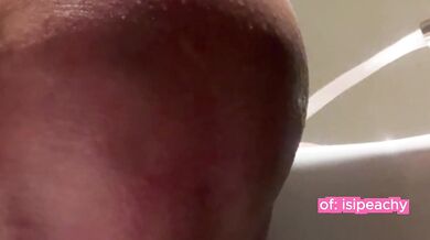 BIDET BLISS! Petite redhead soaking her pussy with the water jet
