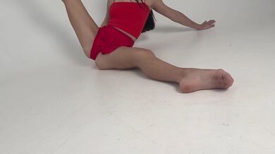 sexy yoga - short red skirt - goddess