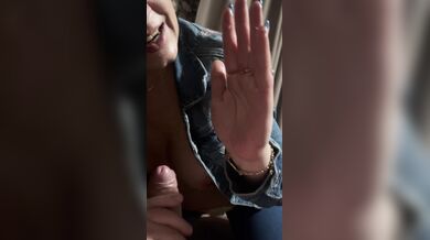 Denim deepthroat with gag and spit play