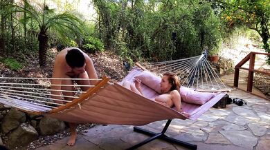 Horny Big Tit Redhead Masturbates Naked Outside Begging Daddy – Hammock Finger Fuck & Intense DVP Toy Ride