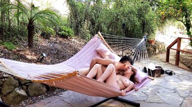 Horny Big Tit Redhead Masturbates Naked Outside Begging Daddy – Hammock Finger Fuck & Intense DVP Toy Ride