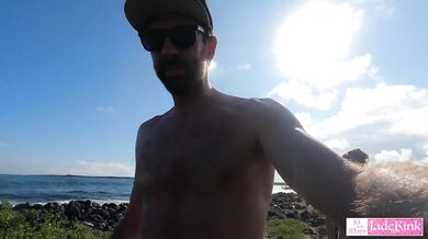 Amateur Adventurous Couple Vacation Public Beach Blowjob
