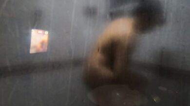 Latina taking a bath with her boyfriend is quite shy