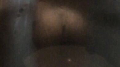 Latina taking a bath with her boyfriend is quite shy
